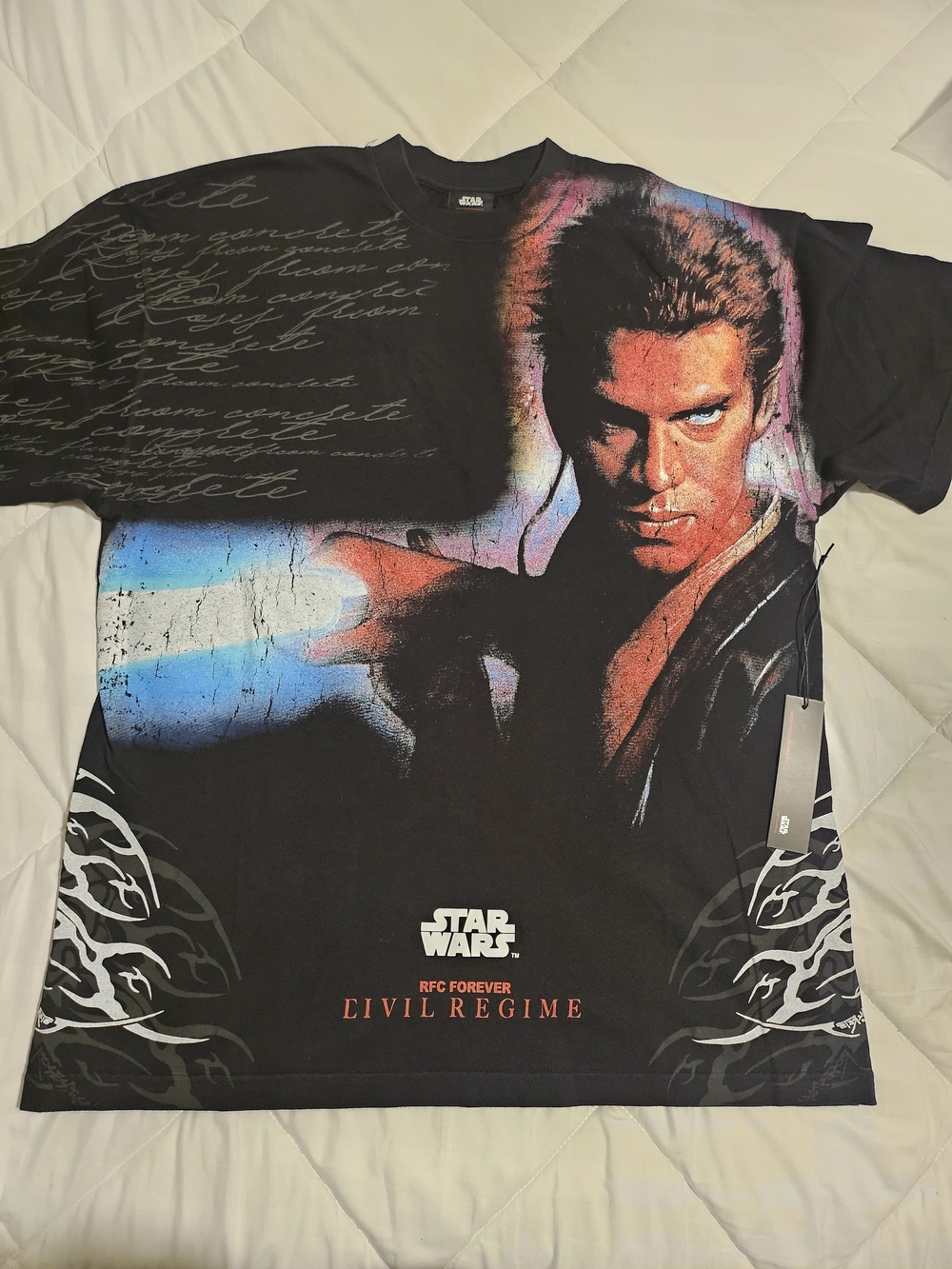 Civil Regime X Star Wars Black Short-Sleeve Graphic Tee Anakin Portrait